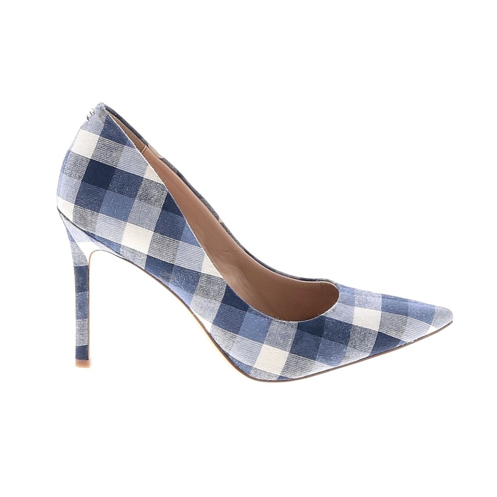 Sam Edelman Blue and White Gingham Heels